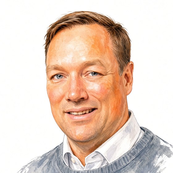 Watercolor portrait of Jason Gruner